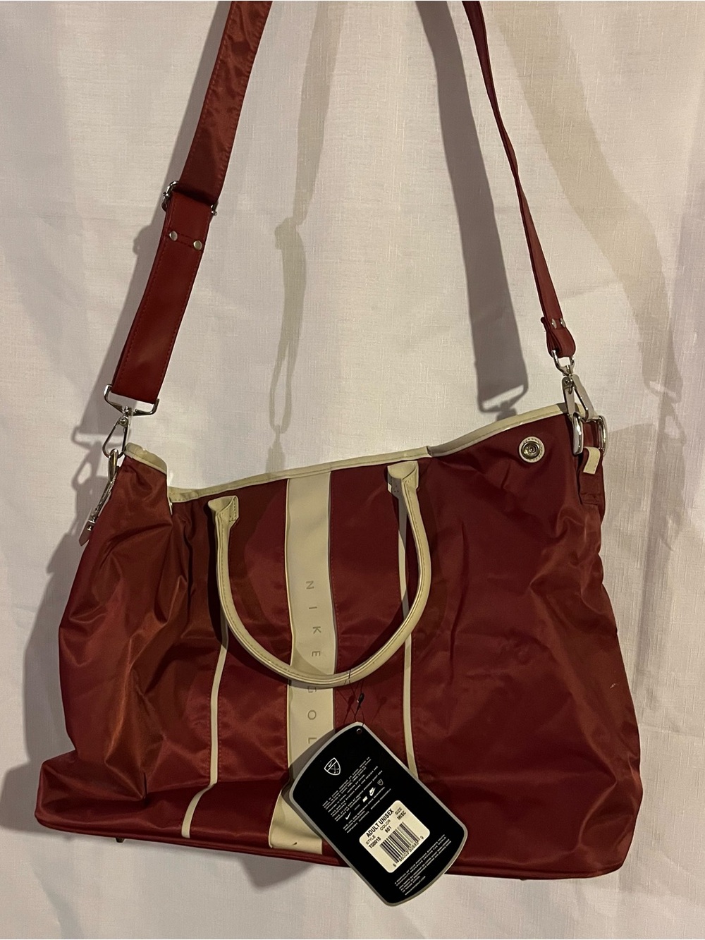 NIKE GOLF Burgandy Tote Bag-Shoulder Strap & Handles-Fully lined - Picture 4 of 8